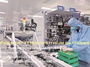 对于大多数类型的锂电池，低温会降低性能，较高的存储温度会缩短使用寿命，磷酸锂也不例外