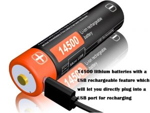 您还可以找到具有USB充电功能的14500锂电池